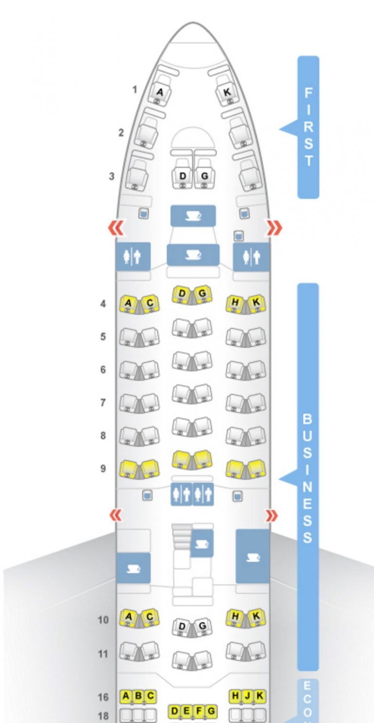 Boeing 744 seat map